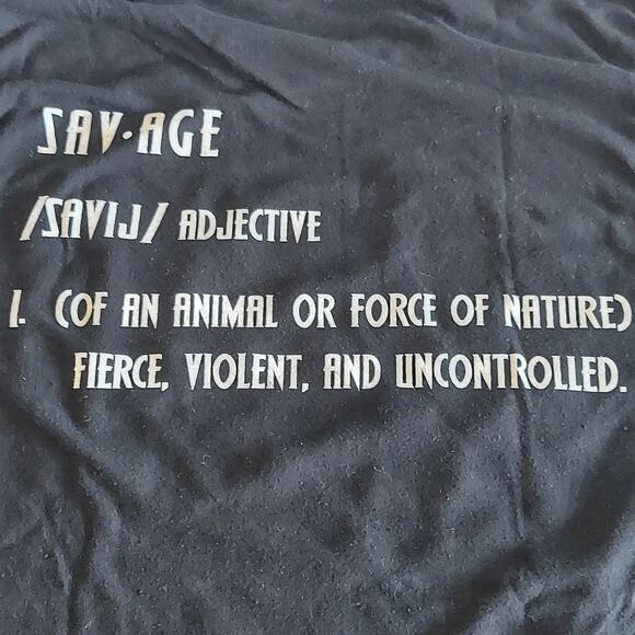 Savage Fitness Shirt Mens Size Large Black Double Sided Short Sleeve Tee - Picture 3 of 8